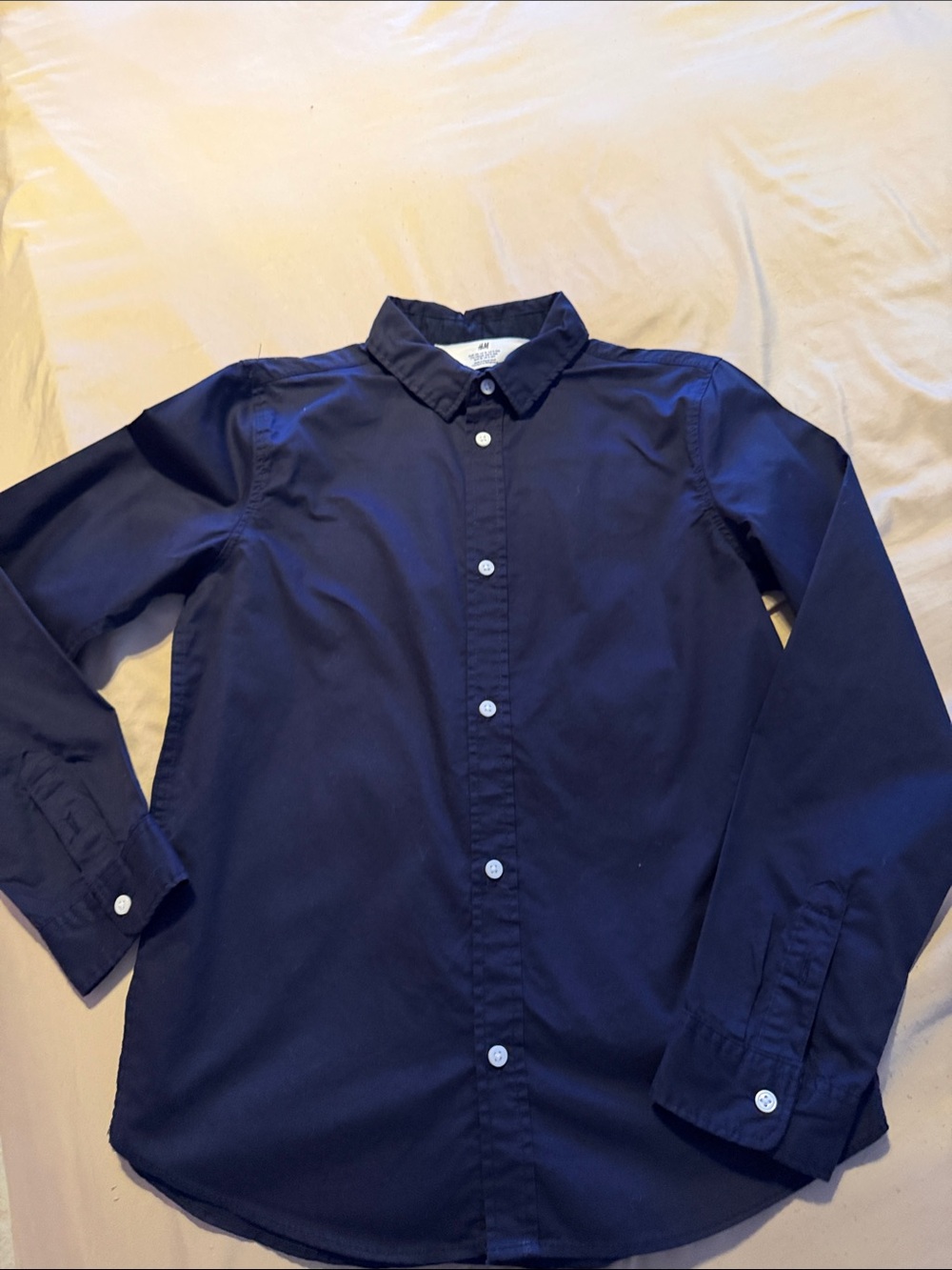 H&M Dark Navy Button-Up Dress Shirt